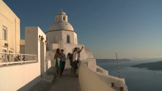 Link to Video | tourist destination, Santorini, sea, Cyclades, North Macedonia, island, Greek Islands, landform, Southern Europe, Aegean Sea, Greece, Europe, Mediterranean Sea, tourism, Mediterranean country, tourist attraction, travel, Mediterranean Basin, point of interest