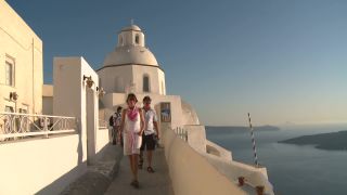Link to Video | tourist destination, Santorini, sea, Cyclades, North Macedonia, island, Greek Islands, landform, Southern Europe, Aegean Sea, Greece, Europe, Mediterranean Sea, tourism, Mediterranean country, tourist attraction, travel, Mediterranean Basin, point of interest