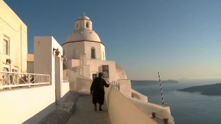 Link to Video | tourist destination, Santorini, sea, Cyclades, North Macedonia, island, Greek Islands, landform, Southern Europe, Aegean Sea, Greece, Europe, Mediterranean Sea, tourism, Mediterranean country, tourist attraction, travel, Mediterranean Basin, point of interest