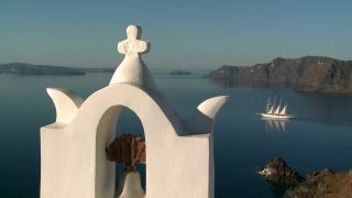 Link to Video | tourist destination, Santorini, sea, Cyclades, North Macedonia, island, Greek Islands, landform, Southern Europe, Aegean Sea, Greece, Europe, Mediterranean Sea, tourism, Mediterranean country, tourist attraction, travel, Mediterranean Basin, point of interest