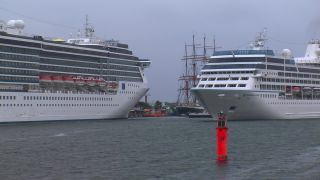 Link to Video | means of transport, ship, cruise, water, Warnemünde, cruise ship, river, port, tourism, travel, transport