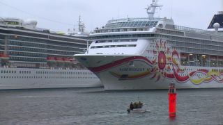 Link to Video | means of transport, ship, cruise, water, Warnemünde, cruise ship, river, port, tourism, travel, transport
