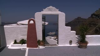 Link to Video | landscape, tourist destination, Santorini, sea, Cyclades, island, Greek Islands, landform, Southern Europe, Aegean Sea, Greece, Europe, Mediterranean Sea, Mediterranean country, tourist attraction, point of interest
