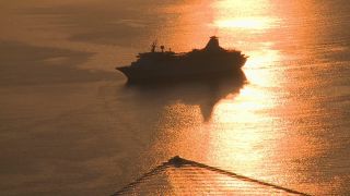 Link to Video | landscape, tourist destination, Santorini, sea, Cyclades, island, Greek Islands, landform, Southern Europe, Aegean Sea, Greece, Europe, Mediterranean Sea, Mediterranean country, tourist attraction, point of interest