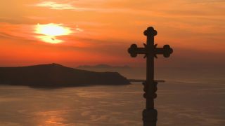 Link to Video | landscape, tourist destination, Santorini, sea, Cyclades, island, Greek Islands, landform, Southern Europe, Aegean Sea, Greece, Europe, Mediterranean Sea, Mediterranean country, tourist attraction, point of interest