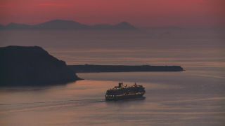Link to Video | landscape, tourist destination, Santorini, sea, Cyclades, island, Greek Islands, landform, Southern Europe, Aegean Sea, Greece, Europe, Mediterranean Sea, Mediterranean country, tourist attraction, point of interest