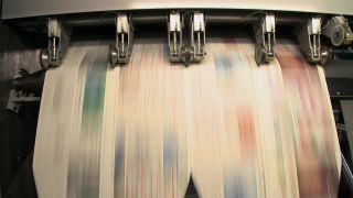 Link to Video | machine, newspaper, mass media, paper, printed matter, printing machine, written news media, product, industry, media, printer, industrial sector, rotary printing press