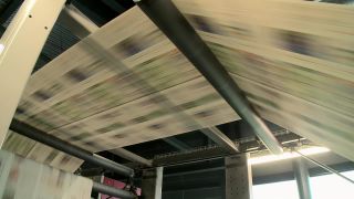 Link to Video | machine, newspaper, mass media, paper, printed matter, printing machine, written news media, product, industry, media, printer, industrial sector, rotary printing press