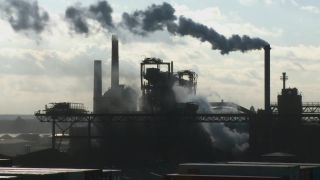Link to Video | smoke, chimney, chemical industry, environmental issue, industry, particulates, industrial plant, pollution, heavy industry, contre-jour, milieu, backlighting