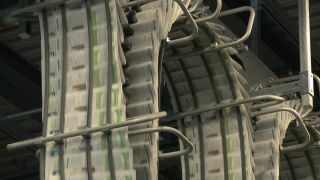 Link to Video | machine, newspaper, mass media, paper, printed matter, printing machine, written news media, product, industry, media, printer, industrial sector, rotary printing press