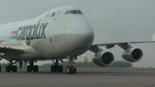 Link to Video | technology, airport, airport infrastructure, transport aircraft, Boeing 747-400F, air transport, logistics, logistics center, airplane, cargo aircraft, Luxembourg, air cargo, freight transport, vehicle, traffic, international airport, transport, industrial sector, Luxembourg Airport, Boeing 747-400, mobility