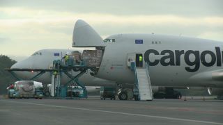 Link to Video | technology, airport, airport infrastructure, transport aircraft, Boeing 747-400F, air transport, logistics, logistics center, airplane, cargo aircraft, Luxembourg, air cargo, freight transport, vehicle, traffic, international airport, transport, industrial sector, Luxembourg Airport, Boeing 747-400, mobility