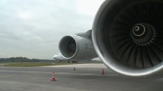 Link to Video | technology, airport, airport infrastructure, transport aircraft, Boeing 747-400F, air transport, logistics, logistics center, airplane, cargo aircraft, Luxembourg, air cargo, freight transport, vehicle, traffic, international airport, transport, industrial sector, Luxembourg Airport, Boeing 747-400, mobility