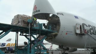 Link to Video | technology, airport, airport infrastructure, transport aircraft, Boeing 747-400F, air transport, logistics, logistics center, airplane, cargo aircraft, Luxembourg, air cargo, freight transport, vehicle, traffic, international airport, transport, industrial sector, Luxembourg Airport, Boeing 747-400, mobility