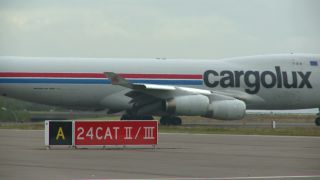Link to Video | technology, airport, airport infrastructure, transport aircraft, Boeing 747-400F, air transport, logistics, logistics center, airplane, cargo aircraft, Luxembourg, air cargo, freight transport, vehicle, traffic, international airport, transport, industrial sector, Luxembourg Airport, Boeing 747-400, mobility