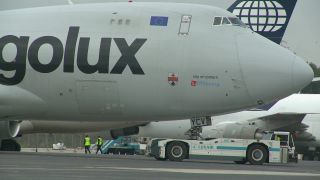 Link to Video | technology, airport, airport infrastructure, transport aircraft, Boeing 747-400F, air transport, logistics, logistics center, airplane, cargo aircraft, Luxembourg, air cargo, freight transport, vehicle, traffic, international airport, transport, industrial sector, Luxembourg Airport, Boeing 747-400, mobility