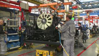 Link to Video | industrial building, Germany, automotive industry, industry, MAN SE, vehicle, truck, traffic, assembly line, truck industry, enterprise, Dachau, production, motor vehicle, industrial sector, factory