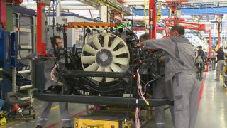 Link to Video | industrial building, Germany, automotive industry, industry, MAN SE, vehicle, truck, traffic, assembly line, truck industry, enterprise, Dachau, production, motor vehicle, industrial sector, factory