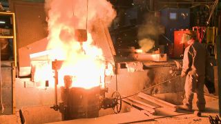 Link to Video | metallurgy, manufacturer, activity, metal industry, ferrous metallurgy, crucible steel, fire, steel casting, operation, steelmaking, heavy industry, production, industrial sector, factory