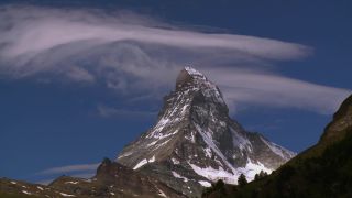 Link to Video | weather, tourist destination, Alps, Matterhorn, summit, region of interest, Swiss Alps, meteorology, landform, Switzerland, Europe, mountain range, tourist attraction, Italy–Switzerland border, cloud, Valais, mountain, point of interest