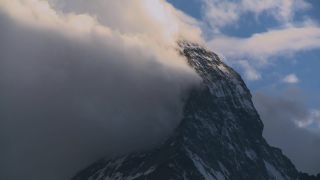 Link to Video | weather, tourist destination, Alps, Matterhorn, summit, region of interest, Swiss Alps, meteorology, landform, Switzerland, Europe, mountain range, tourist attraction, Italy–Switzerland border, cloud, Valais, mountain, point of interest