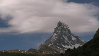 Link to Video | weather, tourist destination, Alps, Matterhorn, summit, region of interest, Swiss Alps, meteorology, landform, Switzerland, Europe, mountain range, tourist attraction, Italy–Switzerland border, cloud, Valais, mountain, point of interest