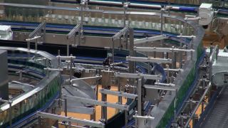Link to Video | bottled water, liquid, Rhineland-Palatinate, industrial building, Gerolsteiner Brunnen, bottling company, Eifel, mineral water, Germany, food, non-alcoholic beverage, water, bottling, drink, bottling line, drinking water, bottle, factory