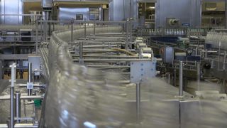 Link to Video | bottled water, liquid, Rhineland-Palatinate, industrial building, Gerolsteiner Brunnen, bottling company, Eifel, mineral water, Germany, food, non-alcoholic beverage, water, bottling, drink, bottling line, drinking water, bottle, factory