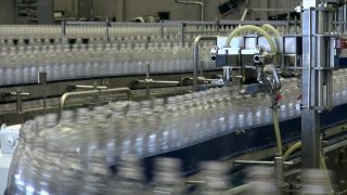 Link to Video | bottled water, liquid, Rhineland-Palatinate, industrial building, Gerolsteiner Brunnen, bottling company, Eifel, mineral water, Germany, food, non-alcoholic beverage, water, bottling, drink, bottling line, drinking water, bottle, factory