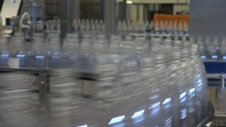 Link to Video | bottled water, liquid, Rhineland-Palatinate, industrial building, Gerolsteiner Brunnen, bottling company, Eifel, mineral water, Germany, food, non-alcoholic beverage, water, bottling, drink, bottling line, drinking water, bottle, factory