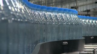 Link to Video | bottled water, liquid, Rhineland-Palatinate, industrial building, Gerolsteiner Brunnen, bottling company, Eifel, mineral water, Germany, food, non-alcoholic beverage, water, bottling, drink, bottling line, drinking water, bottle, factory