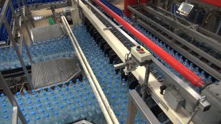 Link to Video | bottled water, liquid, Rhineland-Palatinate, industrial building, Gerolsteiner Brunnen, bottling company, Eifel, mineral water, Germany, food, non-alcoholic beverage, water, bottling, drink, bottling line, drinking water, bottle, factory