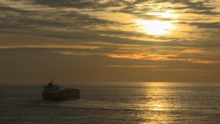 Link to Video | cargo ship, time of the day, cargo shipping, maritime transport, sunset, commercial transportation, North Sea, logistics, Sea transport systems, English Channel, sea shipping, freight transport, Europe, lake transport, World Ocean, transport, merchant vessel, Atlantic Ocean