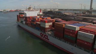 Link to Video | shipping container, sea, North Sea, container ship, logistics, port settlement, Rotterdam, material flow, port, Netherlands, container shipping, World Ocean, transport, Atlantic Ocean