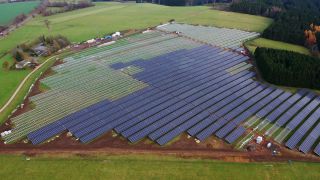 Link to Video | photovoltaic power station, Rhineland-Palatinate, renewable energy, solar power, power station, electric power source, Germany, photovoltaic system, solar power station, Kell, solar generation, solar energy, aerial shot, industrial plant, solar cell, Vogelperspektive, industrial sector