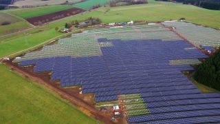 Link to Video | photovoltaic power station, Rhineland-Palatinate, renewable energy, solar power, power station, electric power source, Germany, photovoltaic system, solar power station, Kell, solar generation, solar energy, aerial shot, industrial plant, solar cell, Vogelperspektive, industrial sector