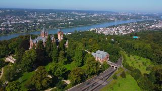 Link to Video | bird's-eye view, Königswinter, Germany, Schloss Drachenburg, Europe, aerial shot, Rhein-Sieg District