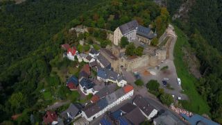 Link to Video | bird's-eye view, Rhineland-Palatinate, Nahe, Germany, castle, Hunsrück, forest, Europe, aerial shot, 2021, Hochstetten-Dhaun, tourist attraction, Nahetal