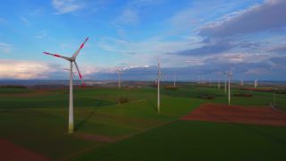 Link to Video | landscape, bird's-eye view, renewable energy, Germany, wind farm, wind turbine generator system, alternative energy, wind power, aerial shot, wind turbine, wind energy, Windturbine