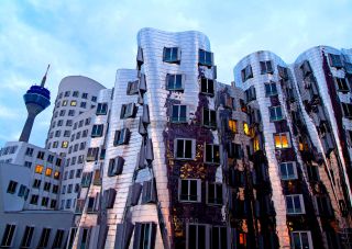 Link to Photo | North Rhine-Westphalia, architecture, architectural ensemble, big city, Düsseldorf, Germany, city, architectural structure, Neuer Zollhof