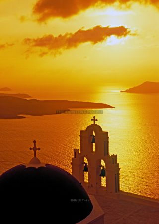 Link to Photo | time of the day, Santorini, sunset, Cyclades, island, Greek Islands, Southern Europe, Aegean Sea, Christian Church, Greece, tourist attraction, point of interest