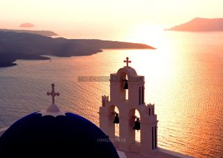 Link to Photo | time of the day, Santorini, sunset, Cyclades, island, Greek Islands, Southern Europe, Aegean Sea, Christian Church, Greece, tourist attraction, point of interest