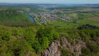 Link to Video | landscape, Saar, Taben-Rodt, Germany, summit, Maunert, river, mountain range, mountain, Trier-Saarburg
