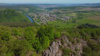 Link to Video | landscape, Saar, Taben-Rodt, Germany, summit, Maunert, river, mountain range, mountain, Trier-Saarburg