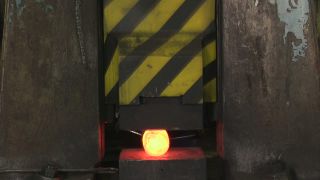 Link to Video | Germany, activity, ferrous metallurgy, workpiece, hammer mill, smithy, heavy industry, workplace, industrial sector