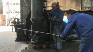 Link to Video | Germany, activity, ferrous metallurgy, workpiece, hammer mill, smithy, heavy industry, workplace, industrial sector