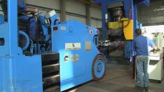 Link to Video | Germany, activity, ferrous metallurgy, workpiece, hammer mill, smithy, heavy industry, workplace, industrial sector