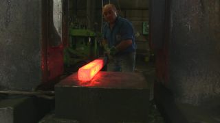 Link to Video | Germany, activity, ferrous metallurgy, workpiece, hammer mill, smithy, heavy industry, workplace, industrial sector