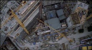 Link to Photo | office building, Potsdamer Platz, high-rise building, Germany, screenshot, 1998, color, 35 mm film, construction crane, high-angle shot, construction site, 2K resolution, aerial shot, capital city, daytime, photographic film, Berlin, Sony Center, Berlin Babylon