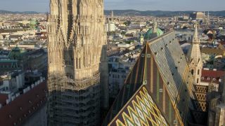 Link to Video | footage, big city, million city, Vienna, Federal State of Austria, metropolis, 4K resolution, 2019, federal capital, Innere Stadt, Western Europe, Austria, Europe, aerial shot, capital city, St. Stephen's Cathedral